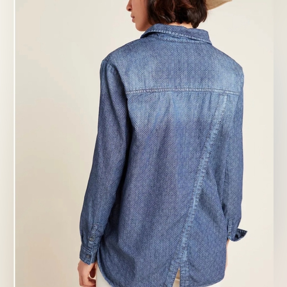 NWOT Pilcro and the Letterpress Anthropologie denim/chambray button down shirt S
